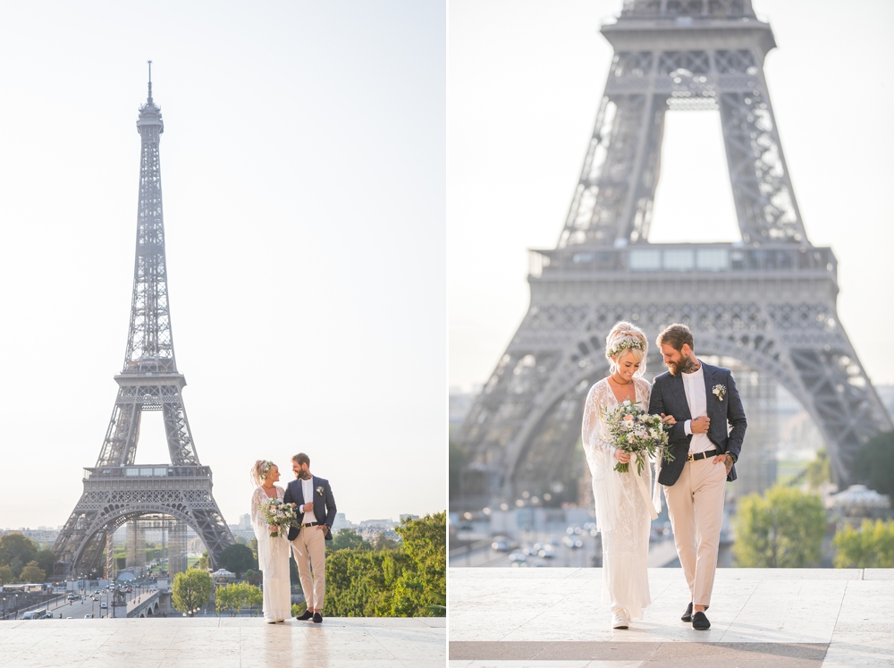 boho elopement in Paris